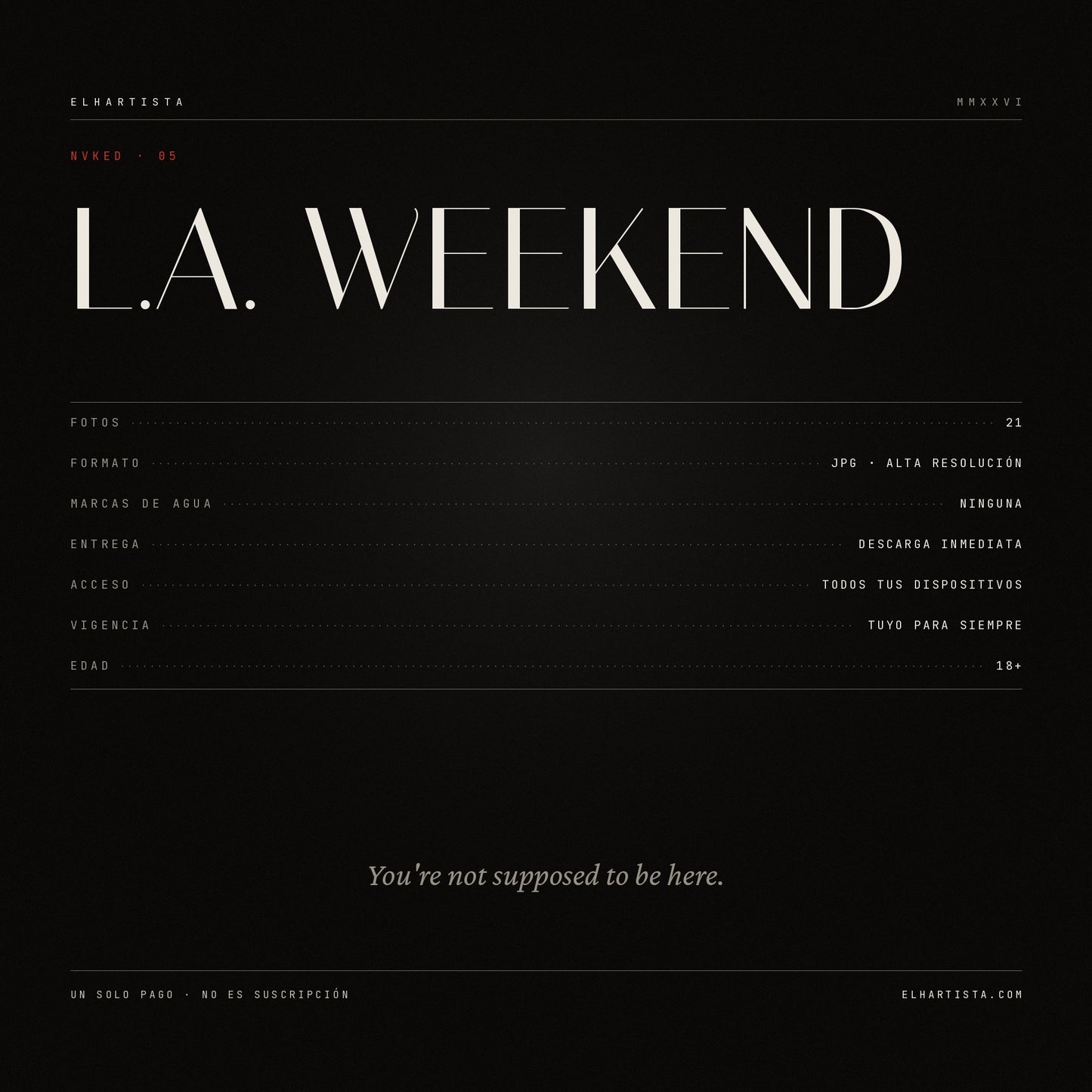 NVKED SERIES 05 — L.A. Weekend