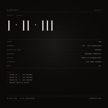 UNSEEN Bundle — Vol. 1 + 2 + 3